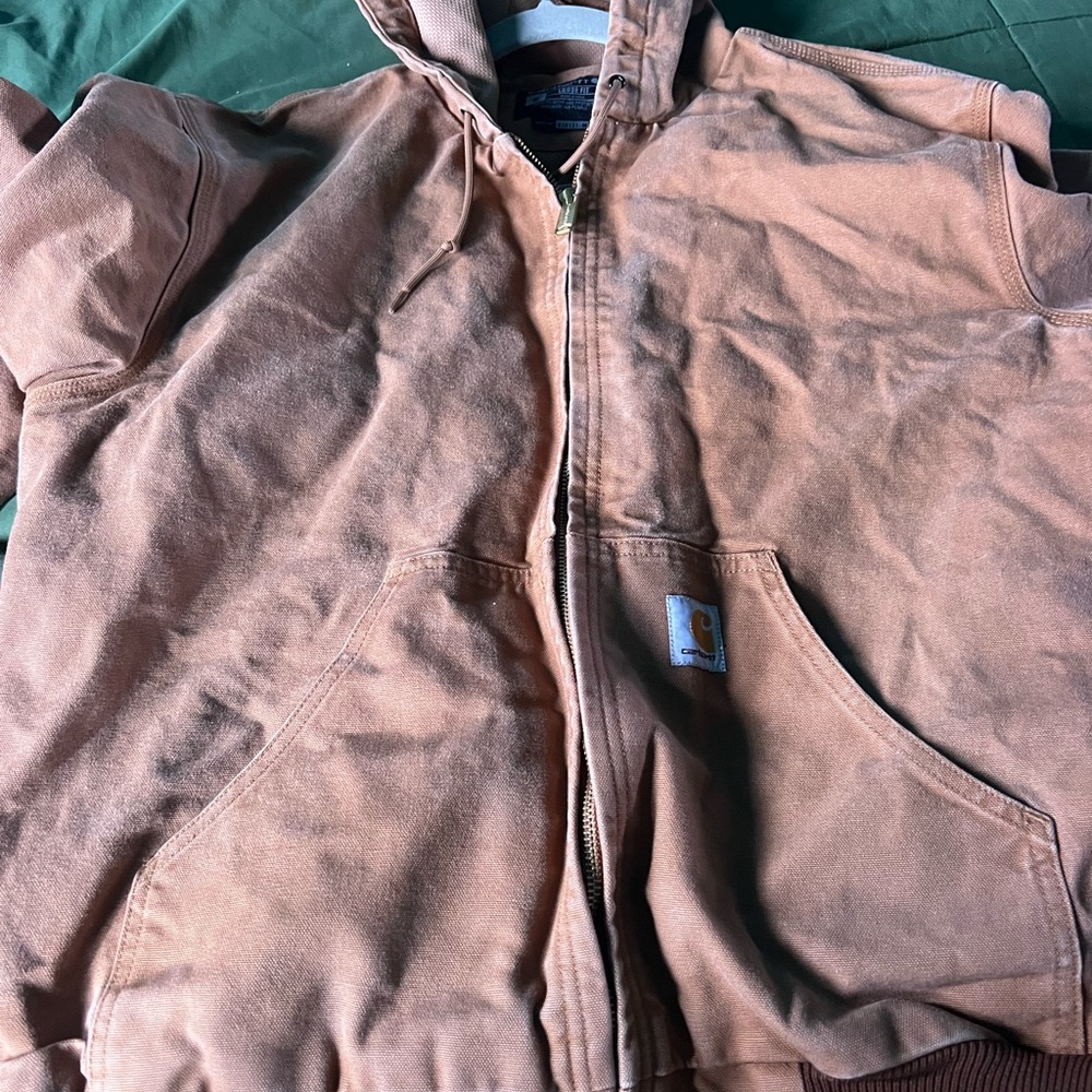 Carhartt Men's Light Brown Hooded LOOSE FIT MEDIUM SIZE JACKET